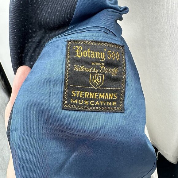 vintage 70s BOTANY 500 jacket blazer sport coat polyester check two button 44R - Picture 7 of 8